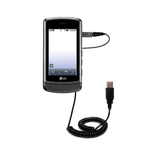 Coiled USB Cable compatible with the LG UX830 UX840