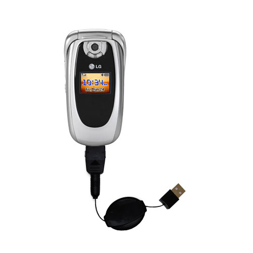 Retractable USB Power Port Ready charger cable designed for the LG VI-125 and uses TipExchange