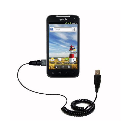 Coiled USB Cable compatible with the LG Viper 4G / LS840
