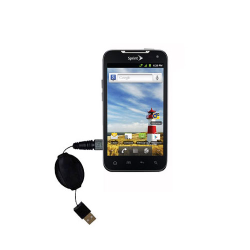 Retractable USB Power Port Ready charger cable designed for the LG Viper 4G / LS840 and uses TipExchange