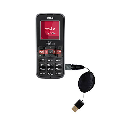 Retractable USB Power Port Ready charger cable designed for the LG VM101 and uses TipExchange