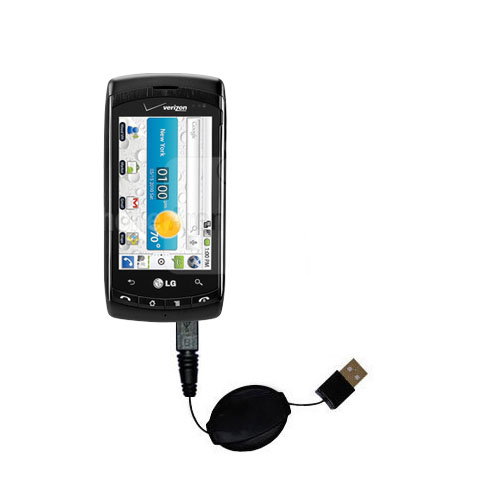 Retractable USB Power Port Ready charger cable designed for the LG VS740 and uses TipExchange