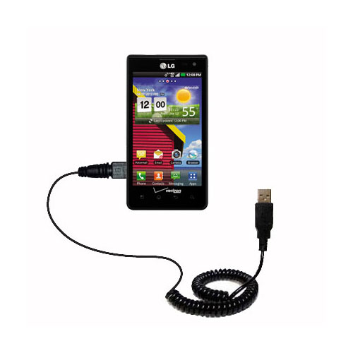 Coiled USB Cable compatible with the LG VS840