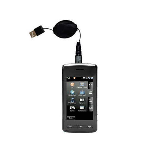 Retractable USB Power Port Ready charger cable designed for the LG Vu Plus and uses TipExchange