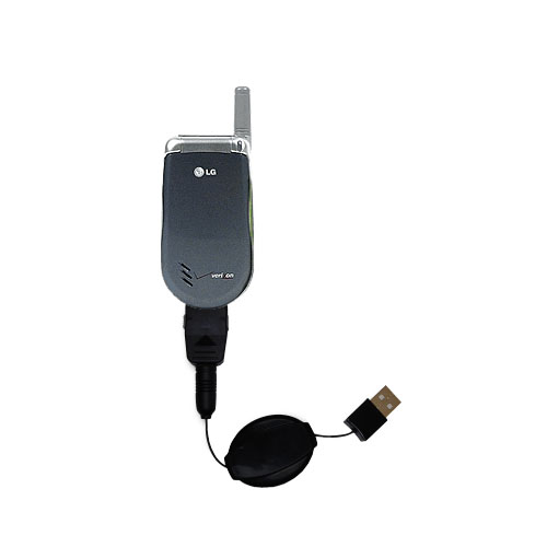 Retractable USB Power Port Ready charger cable designed for the LG VX3200 and uses TipExchange