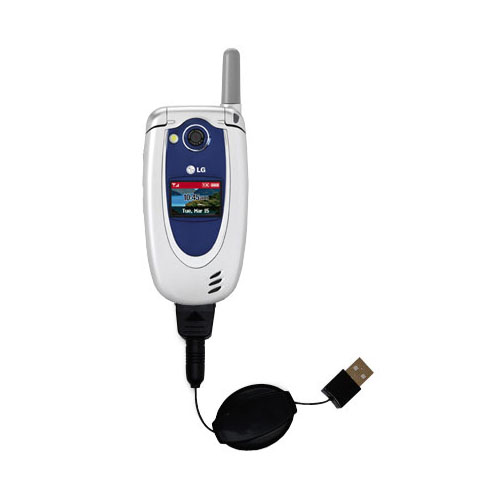 Retractable USB Power Port Ready charger cable designed for the LG VX5200 and uses TipExchange