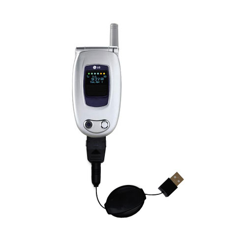 Retractable USB Power Port Ready charger cable designed for the LG VX6000 and uses TipExchange