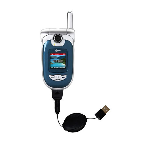 Retractable USB Power Port Ready charger cable designed for the LG VX8100 and uses TipExchange