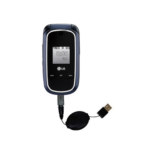 Retractable USB Power Port Ready charger cable designed for the LG VX8360 and uses TipExchange