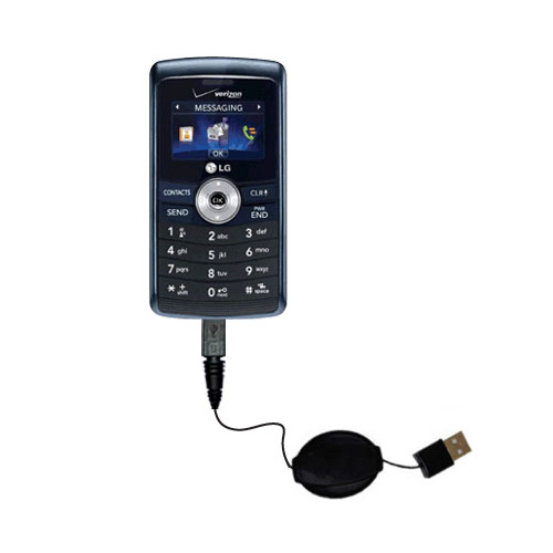 Retractable USB Power Port Ready charger cable designed for the LG VX9200 and uses TipExchange