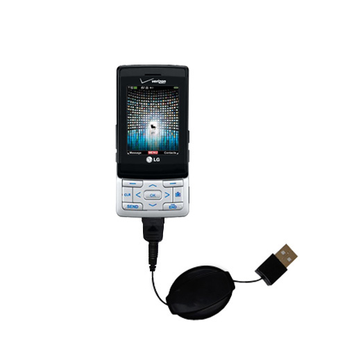 Retractable USB Power Port Ready charger cable designed for the LG VX9400 and uses TipExchange