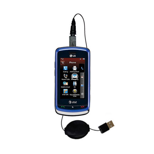 Retractable USB Power Port Ready charger cable designed for the LG Xenon GR500 and uses TipExchange