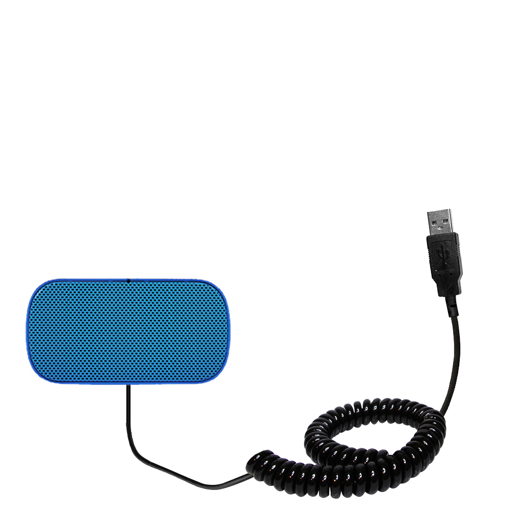 Coiled Power Hot Sync USB Cable suitable for the Logitech UE Mobile Boombox with both data and charge features - Uses Gomadic TipExchange Technology