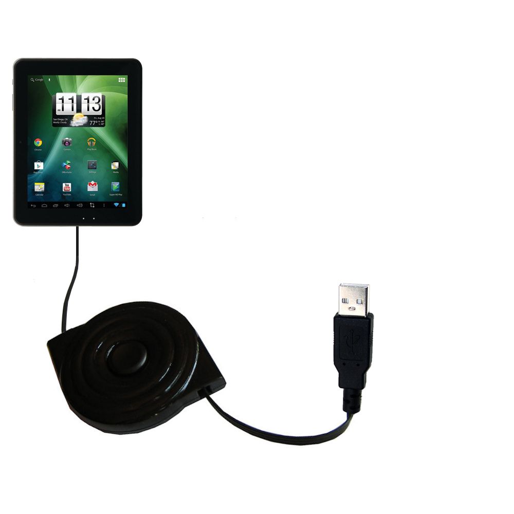 Retractable USB Power Port Ready charger cable designed for the Mach Speed Trio Stealth G2 / 8 and uses TipExchange