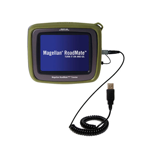 Coiled USB Cable compatible with the Magellan Crossover GPS 2500T