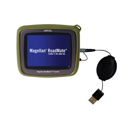 Retractable USB Power Port Ready charger cable designed for the Magellan Crossover GPS 2500T and uses TipExchange