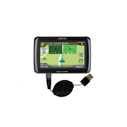 Retractable USB Power Port Ready charger cable designed for the Magellan Roadmate 2136T and uses TipExchange