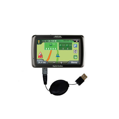 Retractable USB Power Port Ready charger cable designed for the Magellan Roadmate 3045 and uses TipExchange