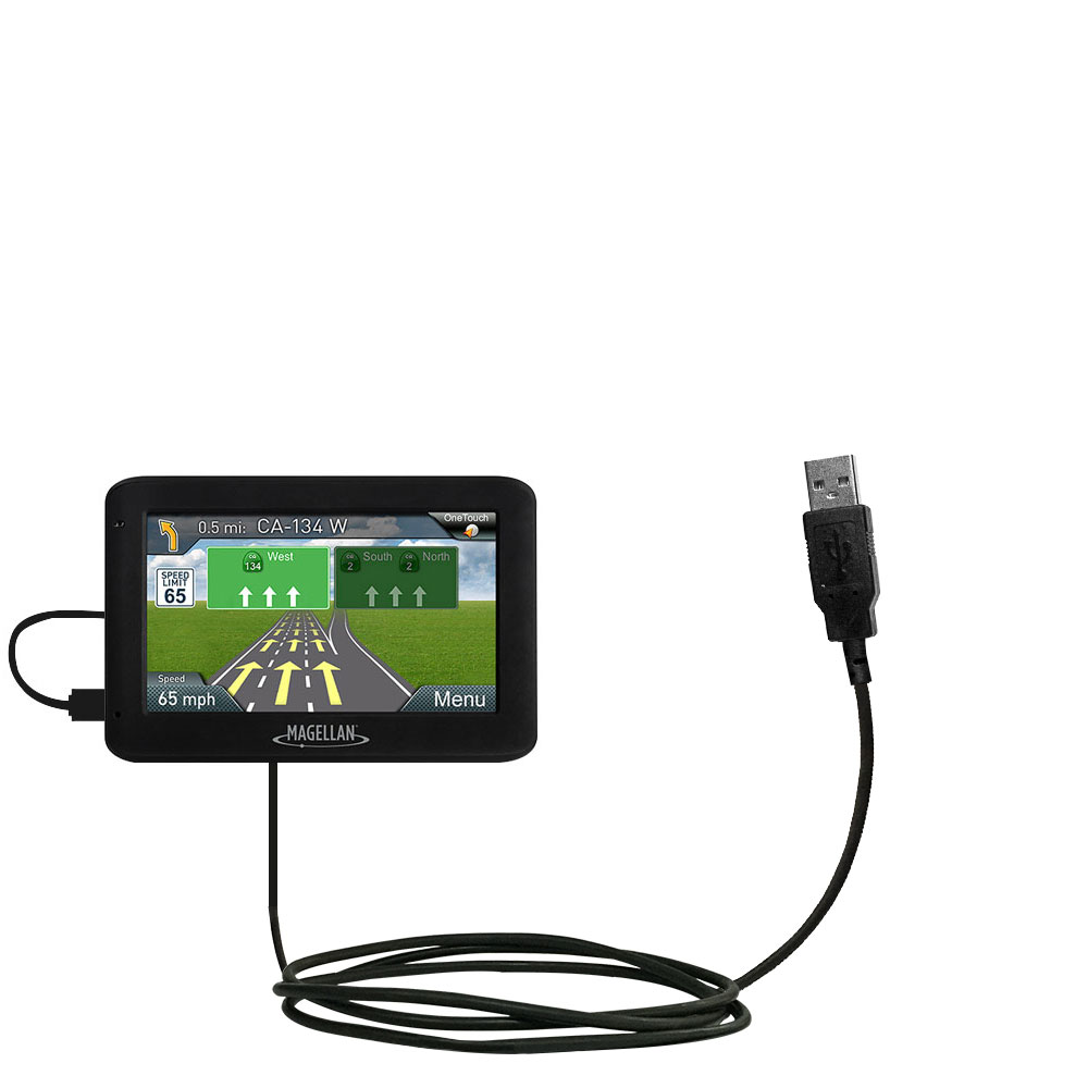 Classic Straight USB Cable suitable for the Magellan Roadmate 5620-LM / 5625-LM with Power Hot Sync and Charge Capabilities - Uses Gomadic TipExchange Technology