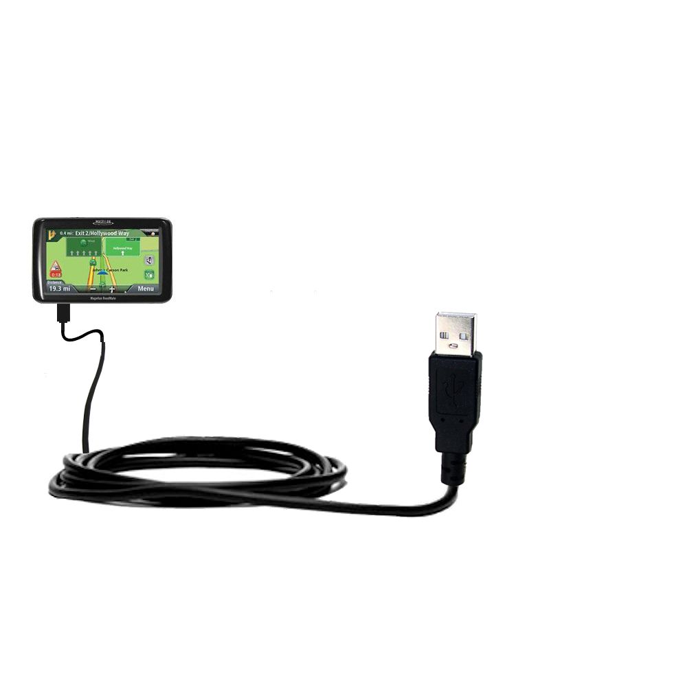 Classic Straight USB Cable suitable for the Magellan RoadMate 9212T / 9200 LM with Power Hot Sync and Charge Capabilities - Uses Gomadic TipExchange Technology