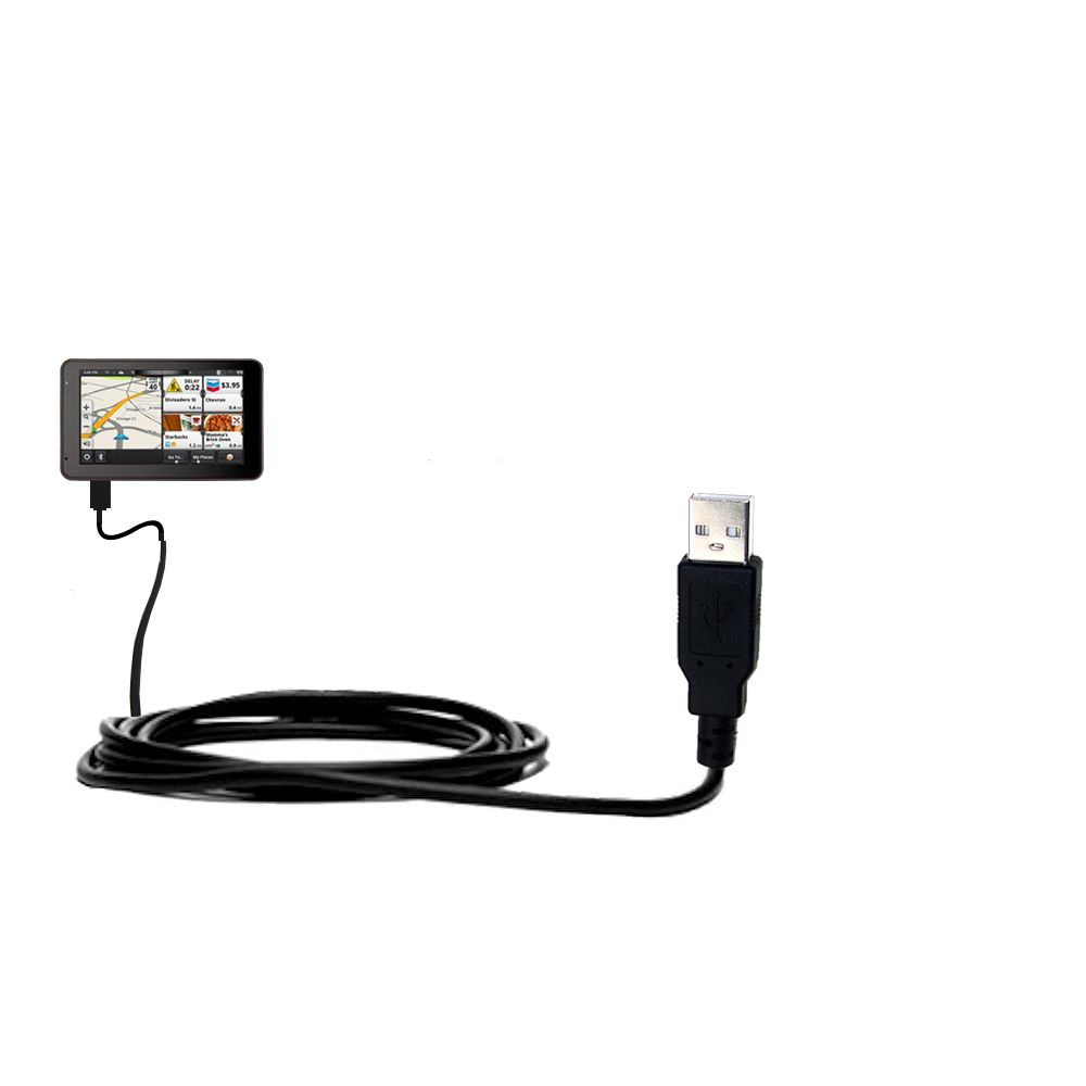 Classic Straight USB Cable suitable for the Magellan SmartGPS 5390 / 5295 with Power Hot Sync and Charge Capabilities - Uses Gomadic TipExchange Technology