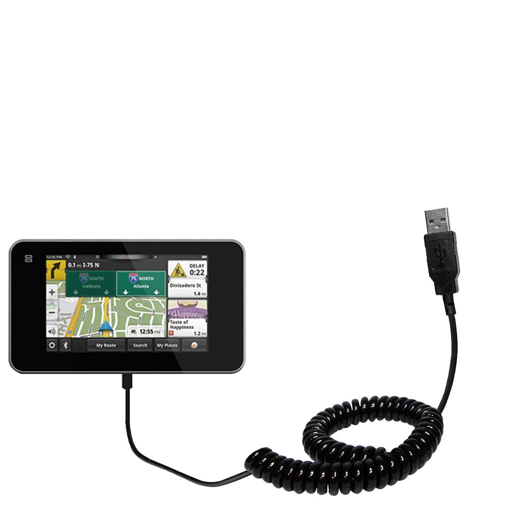 Coiled USB Cable compatible with the Magellan SmartGPS