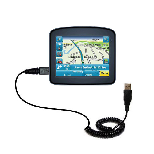 Coiled USB Cable compatible with the Maylong FD-220 GPS For Dummies