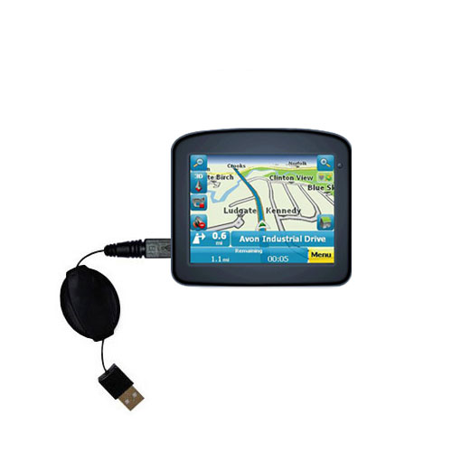 Retractable USB Power Port Ready charger cable designed for the Maylong FD-220 GPS For Dummies and uses TipExchange