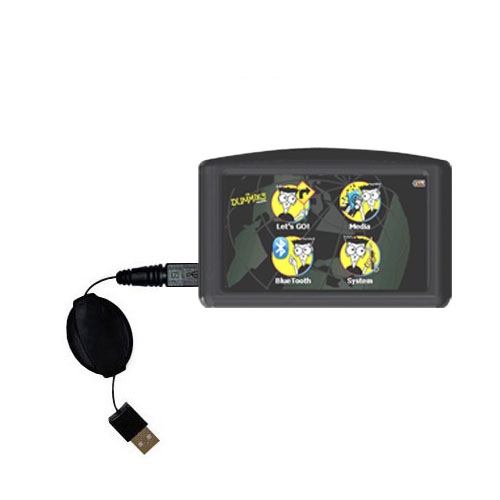 Retractable USB Power Port Ready charger cable designed for the Maylong FD-435 GPS For Dummies and uses TipExchange