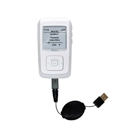 Retractable USB Power Port Ready charger cable designed for the Memorex MMP8575 and uses TipExchange