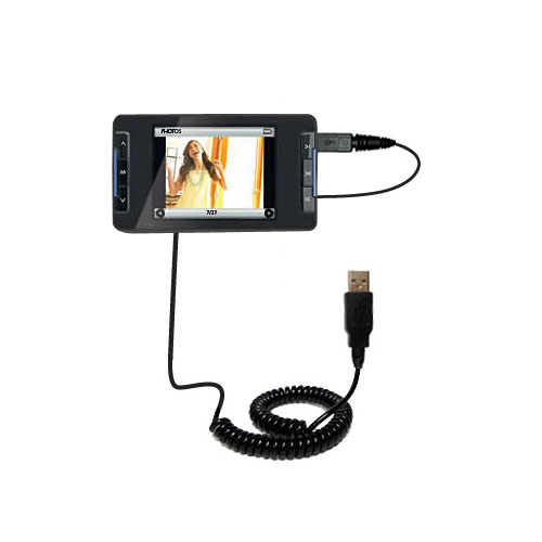 Coiled USB Cable compatible with the Memorex MMP9008