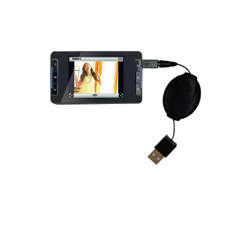 Retractable USB Power Port Ready charger cable designed for the Memorex MMP9008 and uses TipExchange