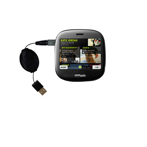 Retractable USB Power Port Ready charger cable designed for the Microsoft  KIN ONE / KIN 1 and uses TipExchange