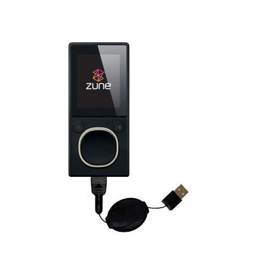 Retractable USB Power Port Ready charger cable designed for the Microsoft Zune 8 / 12 and uses TipExchange