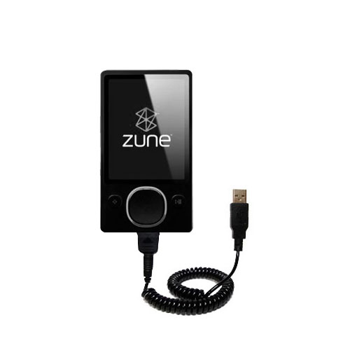Coiled USB Cable compatible with the Microsoft Zune 80GB 2nd Gen