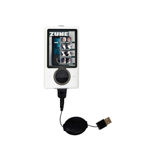 Retractable USB Power Port Ready charger cable designed for the Microsoft Zune Gen2 and uses TipExchange