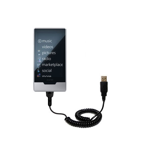 Coiled USB Cable compatible with the Microsoft Zune HD