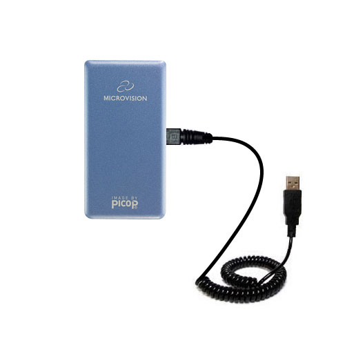 Coiled USB Cable compatible with the Microvision ShowWX Laser Pico
