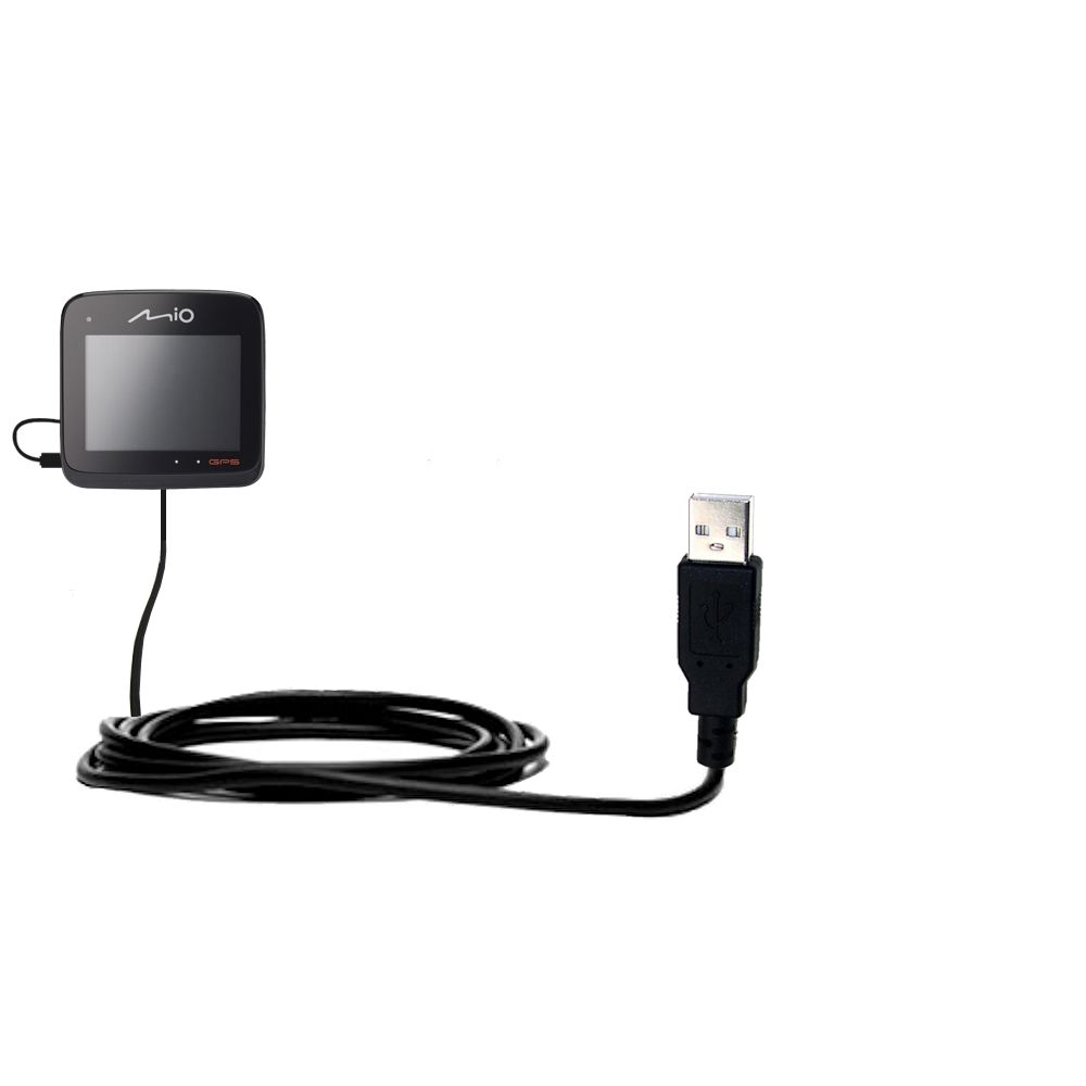 Classic Straight USB Cable suitable for the Mio MiVue 528 / 538 / 568 Touch with Power Hot Sync and Charge Capabilities - Uses Gomadic TipExchange Technology