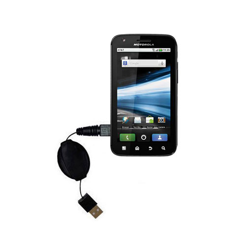 Retractable USB Power Port Ready charger cable designed for the Motorola Atrix 2 and uses TipExchange