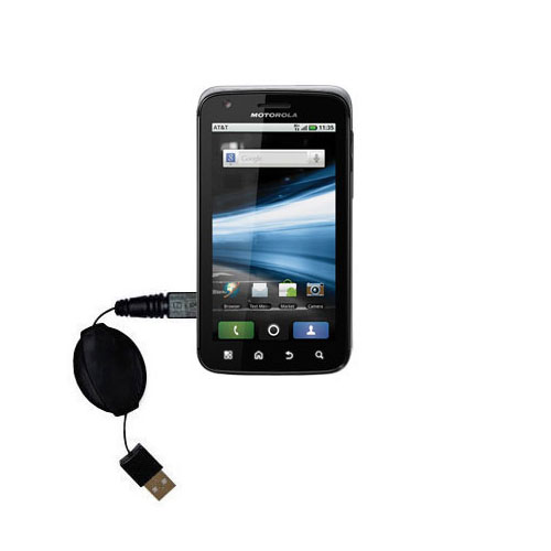 Retractable USB Power Port Ready charger cable designed for the Motorola ATRIX 4G and uses TipExchange