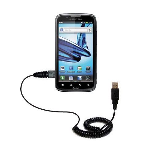 Coiled USB Cable compatible with the Motorola Atrix Refresh