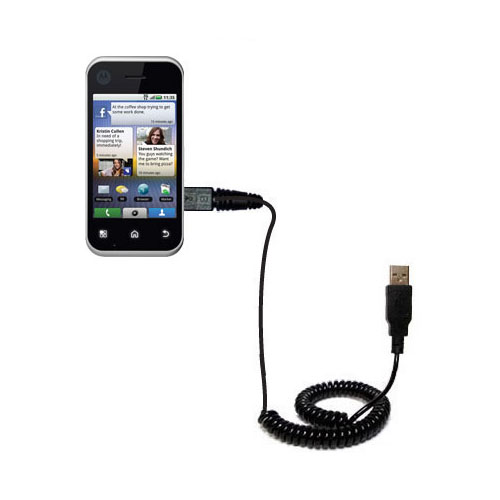 Coiled USB Cable compatible with the Motorola Backflip