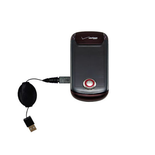 Retractable USB Power Port Ready charger cable designed for the Motorola Blaze and uses TipExchange