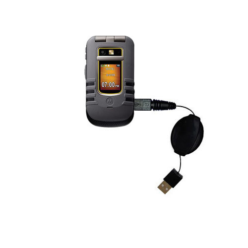 Retractable USB Power Port Ready charger cable designed for the Motorola Brute i680 and uses TipExchange
