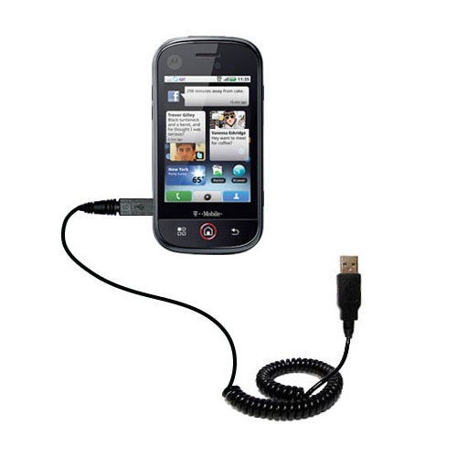 Coiled USB Cable compatible with the Motorola CLIQ