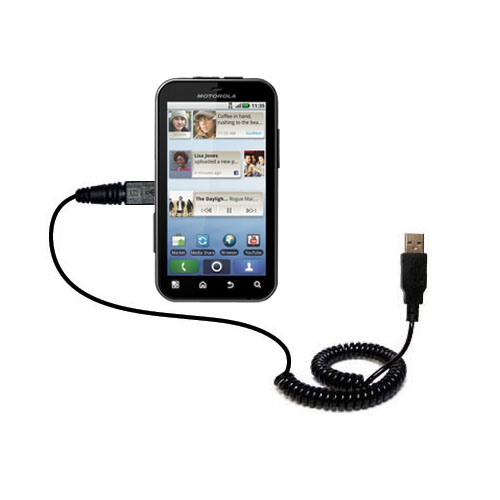 Coiled USB Cable compatible with the Motorola DEFY