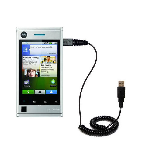 Coiled USB Cable compatible with the Motorola Devour A555