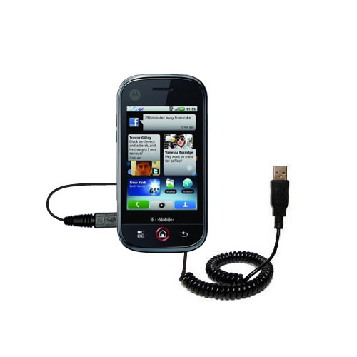 Coiled USB Cable compatible with the Motorola DEXT MB200