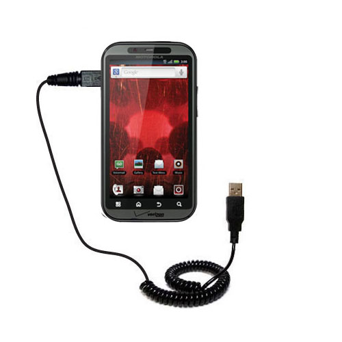 Coiled USB Cable compatible with the Motorola DROID Bionic